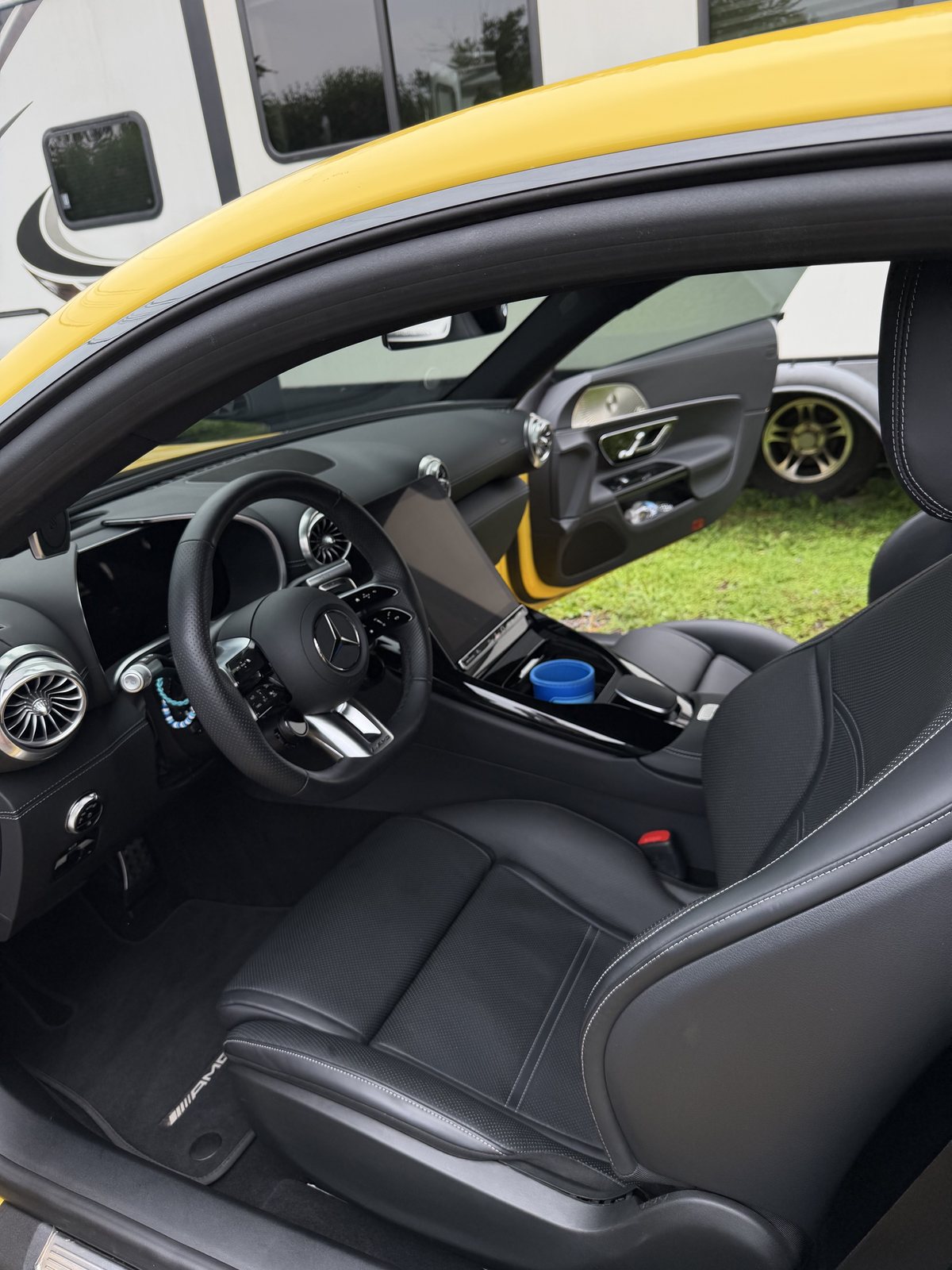 Clean black Mercedes interior detailed by Noire Mobile Detailing
